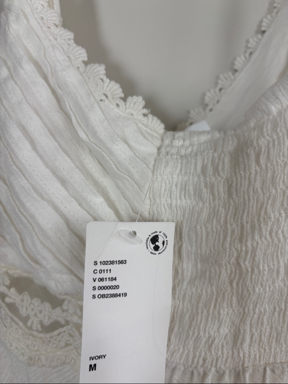Kimchi Blue White Lace-Trim Spaghetti Strap Handkerchief Hem Top - Picture 4 of 6